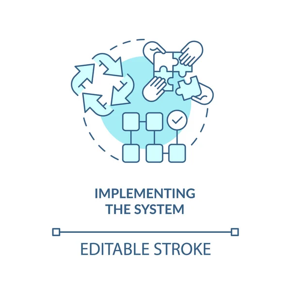 Sistema de implementação ícone conceito turquesa — Vetor de Stock