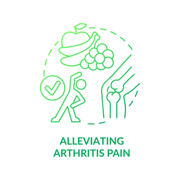 Enyhítése arthritis fájdalom zöld gradiens koncepció ikon — Stock Vector