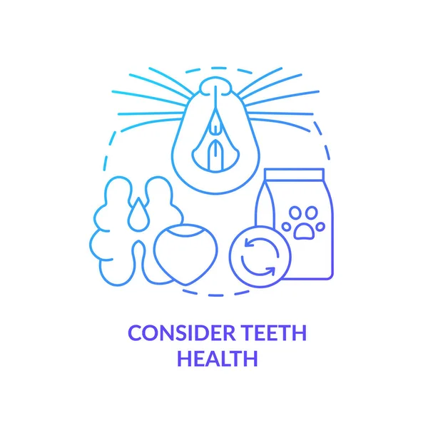 Considere los dientes salud azul gradiente concepto icono — Archivo Imágenes Vectoriales