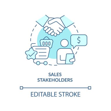 Satış hissedarları turkuaz konsept simgesi