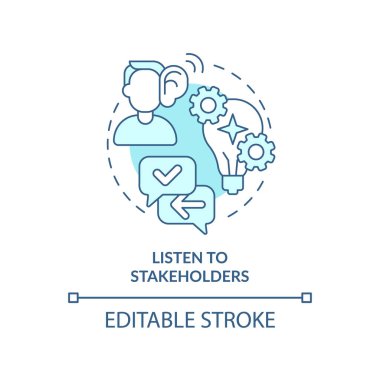 Hissedarların turkuaz konsept simgesini dinle