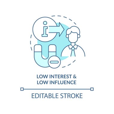 Düşük faiz ve düşük etki turkuaz konsept simgesi