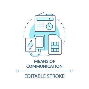 İletişim turkuaz konsept simgesi araçları