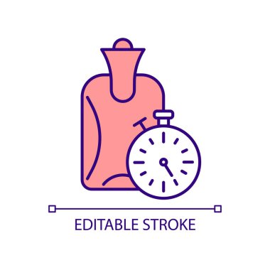 Sıcak su şişesiyle uzun süre sıcak kalmak RGB renk simgesi