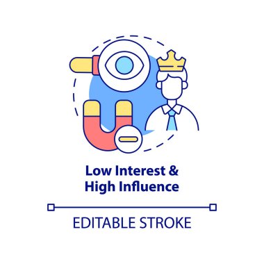 Düşük faiz ve yüksek etki konsepti simgesi
