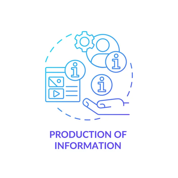 Producción de información icono concepto gradiente azul — Vector de stock