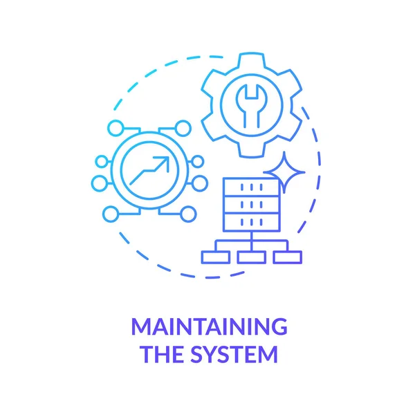 Upprätthållande system blå gradient begrepp ikon — Stock vektor