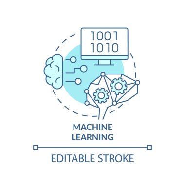 Makine öğrenme turkuvaz konsept simgesi