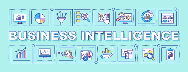 Business Intelligence Word Konzepte türkisfarbenes Banner — Stockvektor