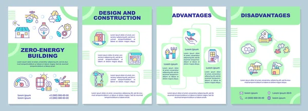 Noll energi byggnad grön broschyr mall — Stock vektor