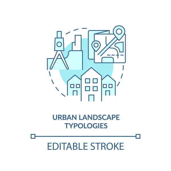 Urban landscape typologies turquoise concept icon — Stock Vector