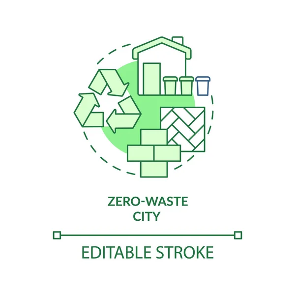 Ícone conceito verde cidade zero-resíduos — Vetor de Stock