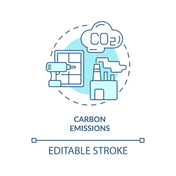 Koolstofuitstoot turkoois concept icoon — Stockvector