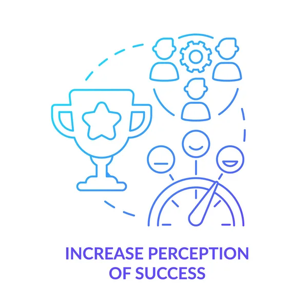 성공에 대한 인식의 증가 파란기울기 개념 아이콘 — 스톡 벡터