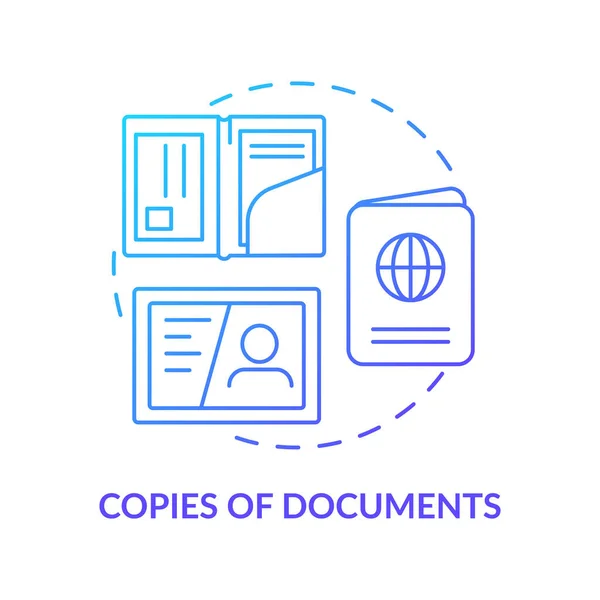 Copies des documents icône de concept de dégradé bleu — Image vectorielle