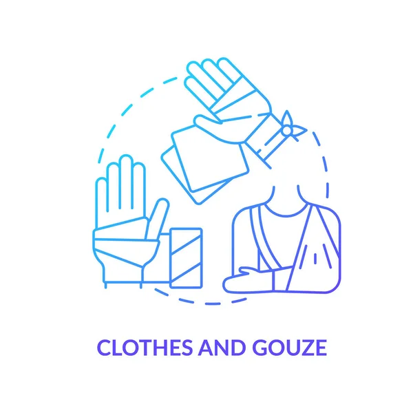 Vêtements et gaze bleu dégradé concept icône — Image vectorielle