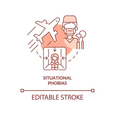 Durum fobisi kırmızı konsept simgesi