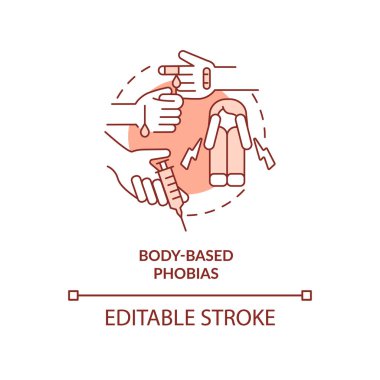 Vücut temelli fobi kırmızı konsept simgesi