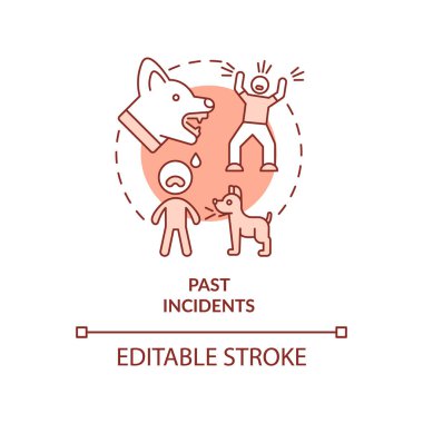 Geçmiş olaylar kırmızı konsept simgesi