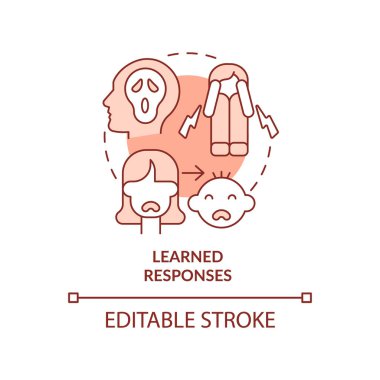 Öğrenilmiş yanıtlar kırmızı konsept simgesi