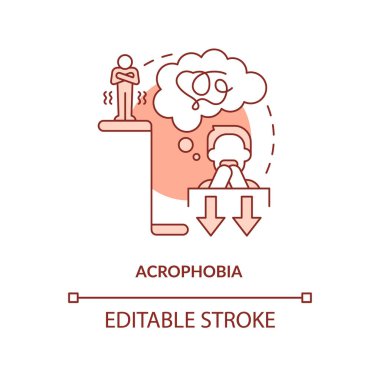 Akrofobi kırmızı konsept simgesi