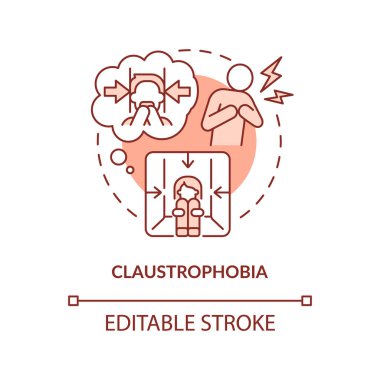 Klostrofobi kırmızı konsept simgesi