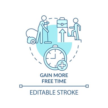 Daha fazla boş zaman turkuaz konsept simgesi kazan