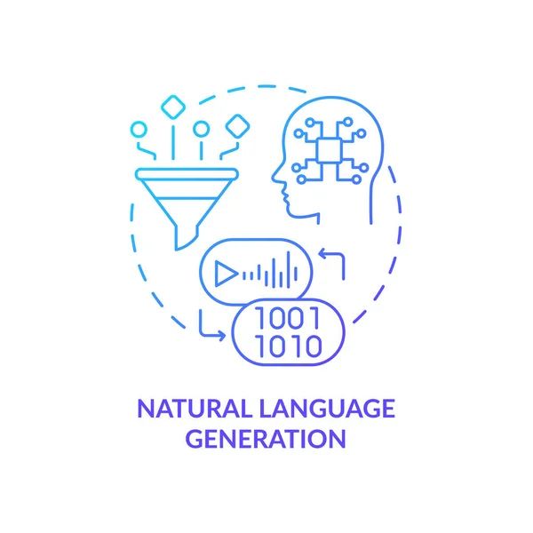 Natürliche Sprache Generation blauer Farbverlauf Konzept-Symbol — Stockvektor