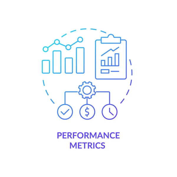 Performance metrics blå gradient koncept ikon — Stock vektor