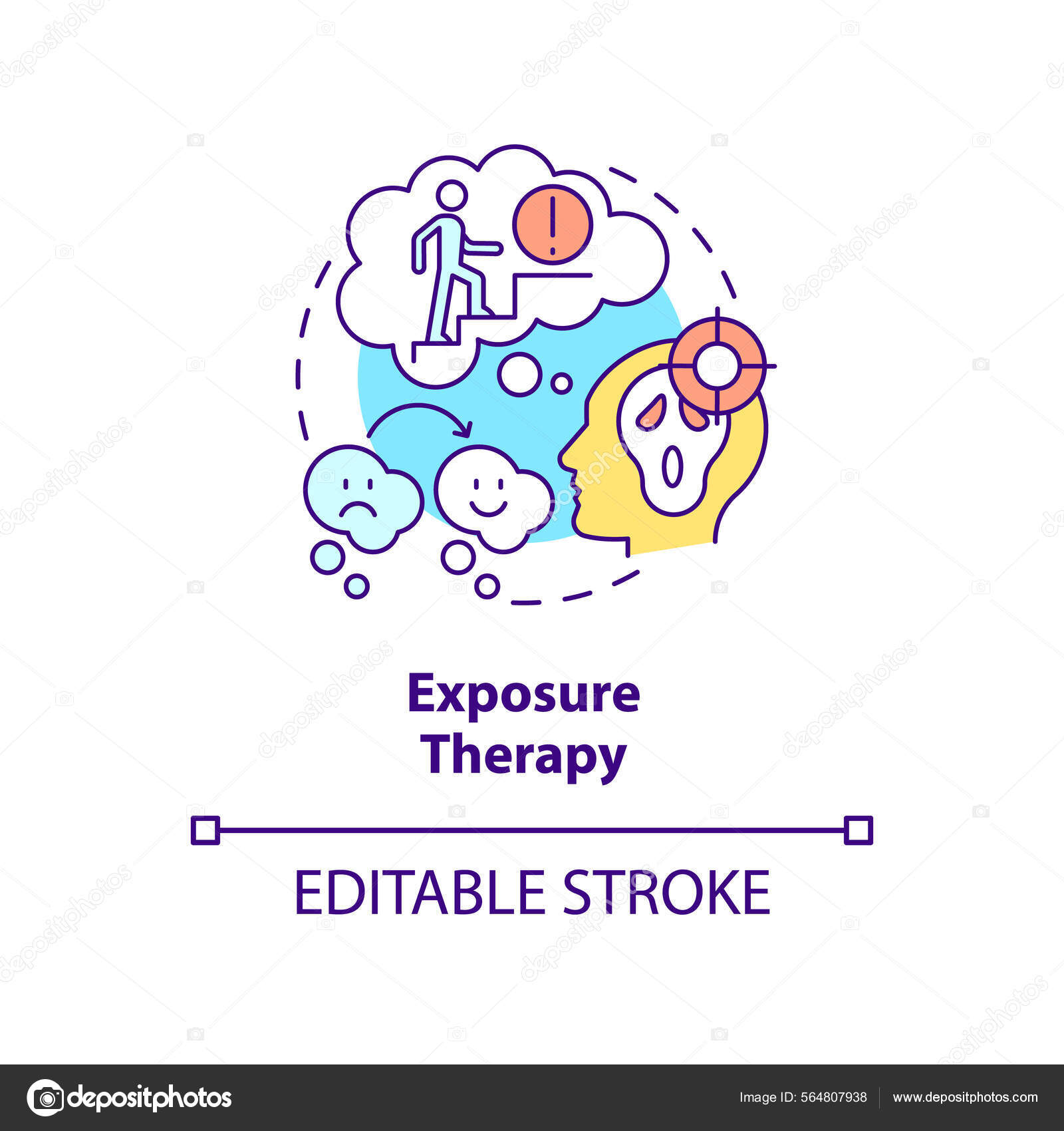 Exposure Therapy Concept Icon Векторное Изображение ©bsd_studio.