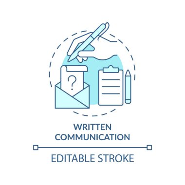 Yazılı iletişim turkuaz konsept simgesi