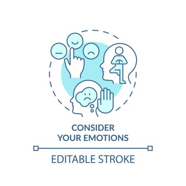 Duygularınızı turkuaz konsept simgesi olarak düşünün