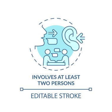 En az iki kişinin turkuaz konsept simgesini içerir