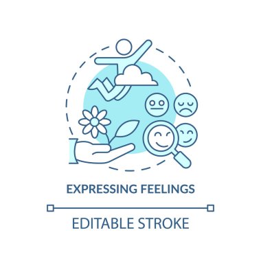 Duyguları ifade etmek turkuaz konsept simgesi