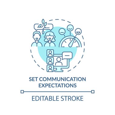 İletişim beklentilerini turkuaz konsept simgesini ayarla