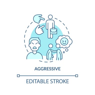 Saldırgan turkuaz konsept simgesi