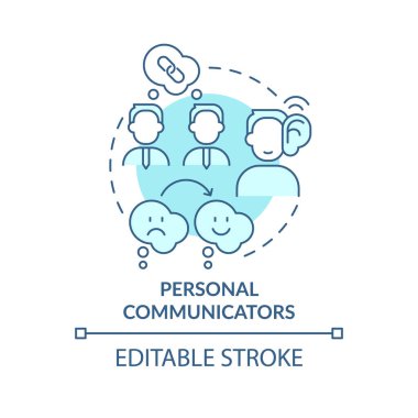 Kişisel iletişimciler turkuaz konsept simgesi