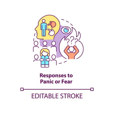 Panik ve korku konsepti simgesine tepkiler
