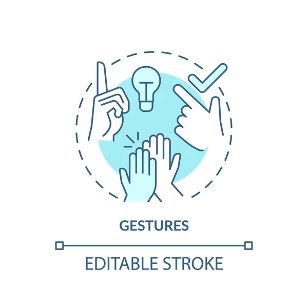 Gestures icône concept turquoise — Image vectorielle