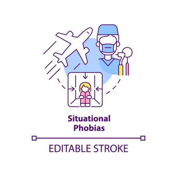 Situational phobias concept icon — Image vectorielle