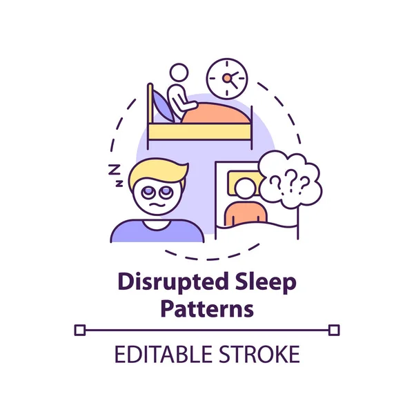 Disrupted sleep patterns concept icon — Stock Vector