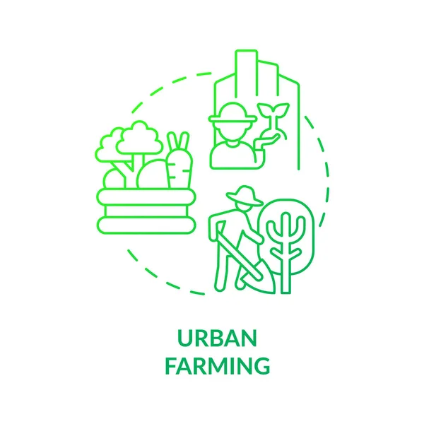 Icona del concetto di gradiente verde dell'agricoltura urbana — Vettoriale Stock