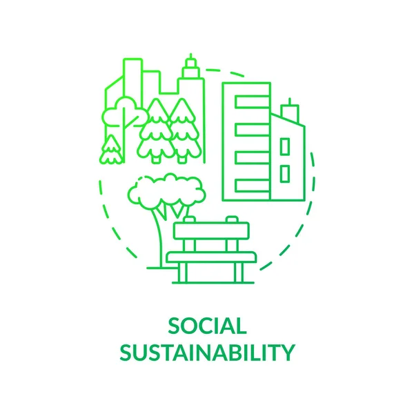 Ikona zielonego gradientu zrównoważonego rozwoju społecznego — Wektor stockowy
