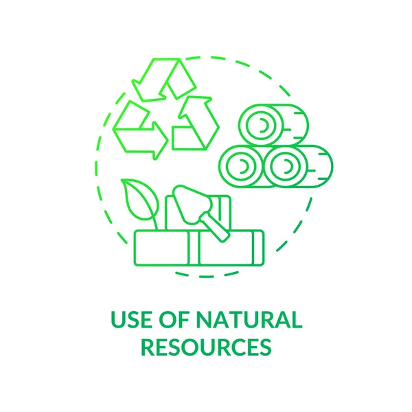 Nutzung natürlicher Ressourcen grünes Gradienten-Konzept Symbol — Stockvektor