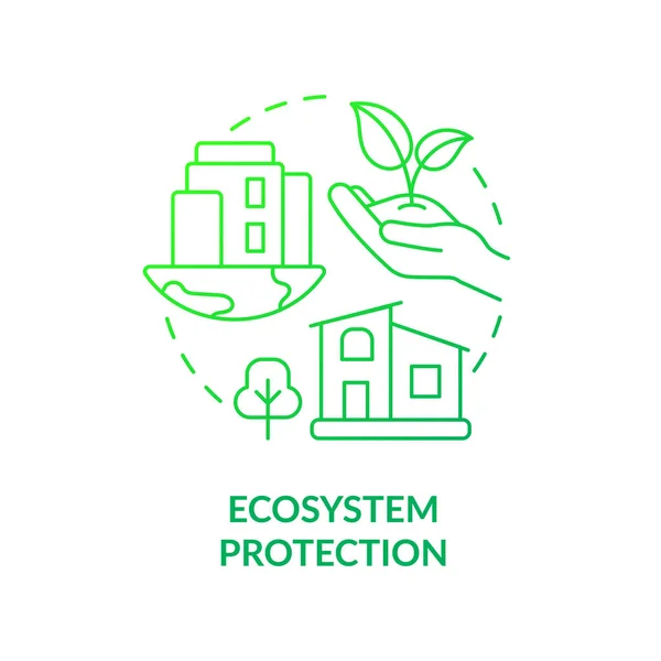 Proteção do ecossistema ícone conceito gradiente verde — Vetor de Stock