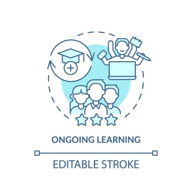 Devam eden turkuaz konsept simgesi