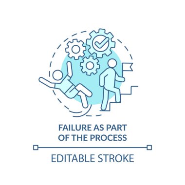 İşlem turkuaz konsept simgesi parçası olarak hata
