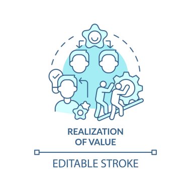 Değer turkuaz konsept simgesinin gerçekleştirilmesi