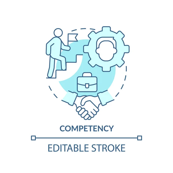Competency turquoise concept icon — Vector de stock