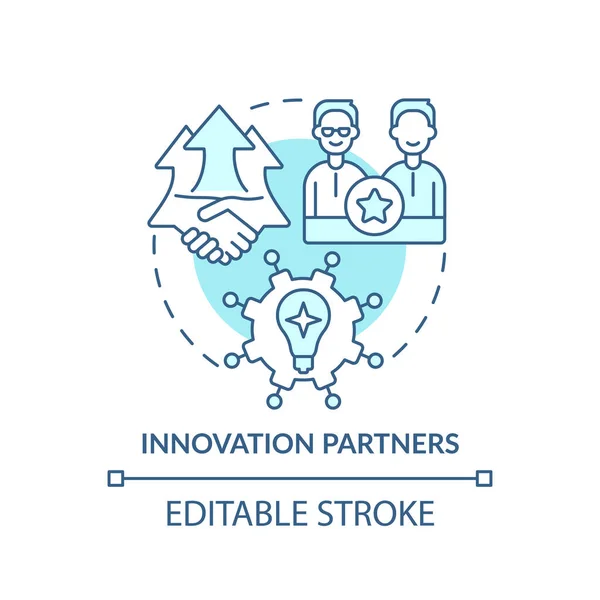 Innovation partners turquoise concept icon — Image vectorielle